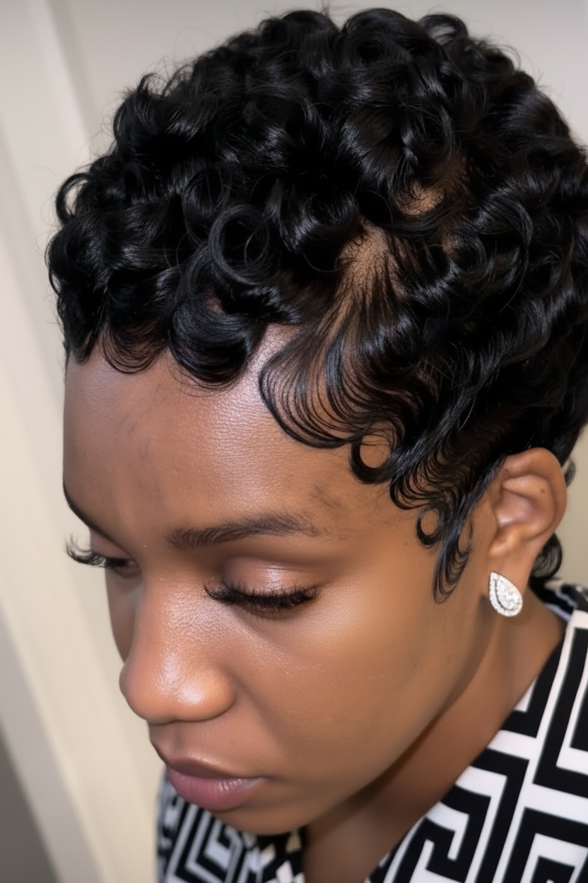 Personalize Your Pixie Glueless Wig!! Color #1 jet Black)