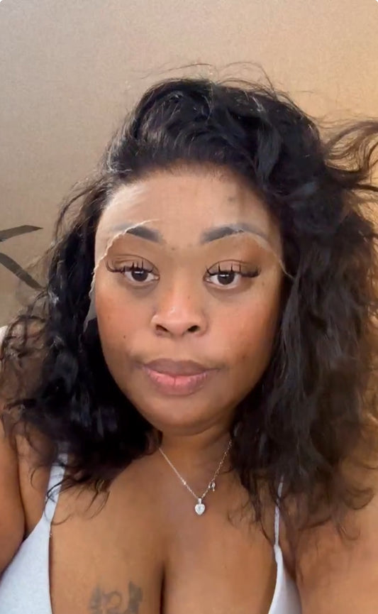 12” HD lace frontal wig unstyled